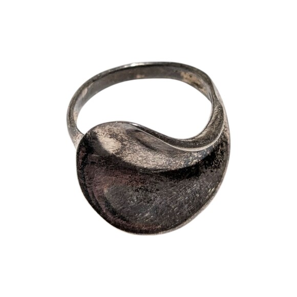 Vintage Sterling Silver Ring Modernist Minimalist Organic Shape Size 9 - Picture 1 of 5